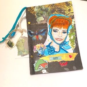 NWT of a kind handmade happy friendship&fashion art journal notebook 📓🦋💕